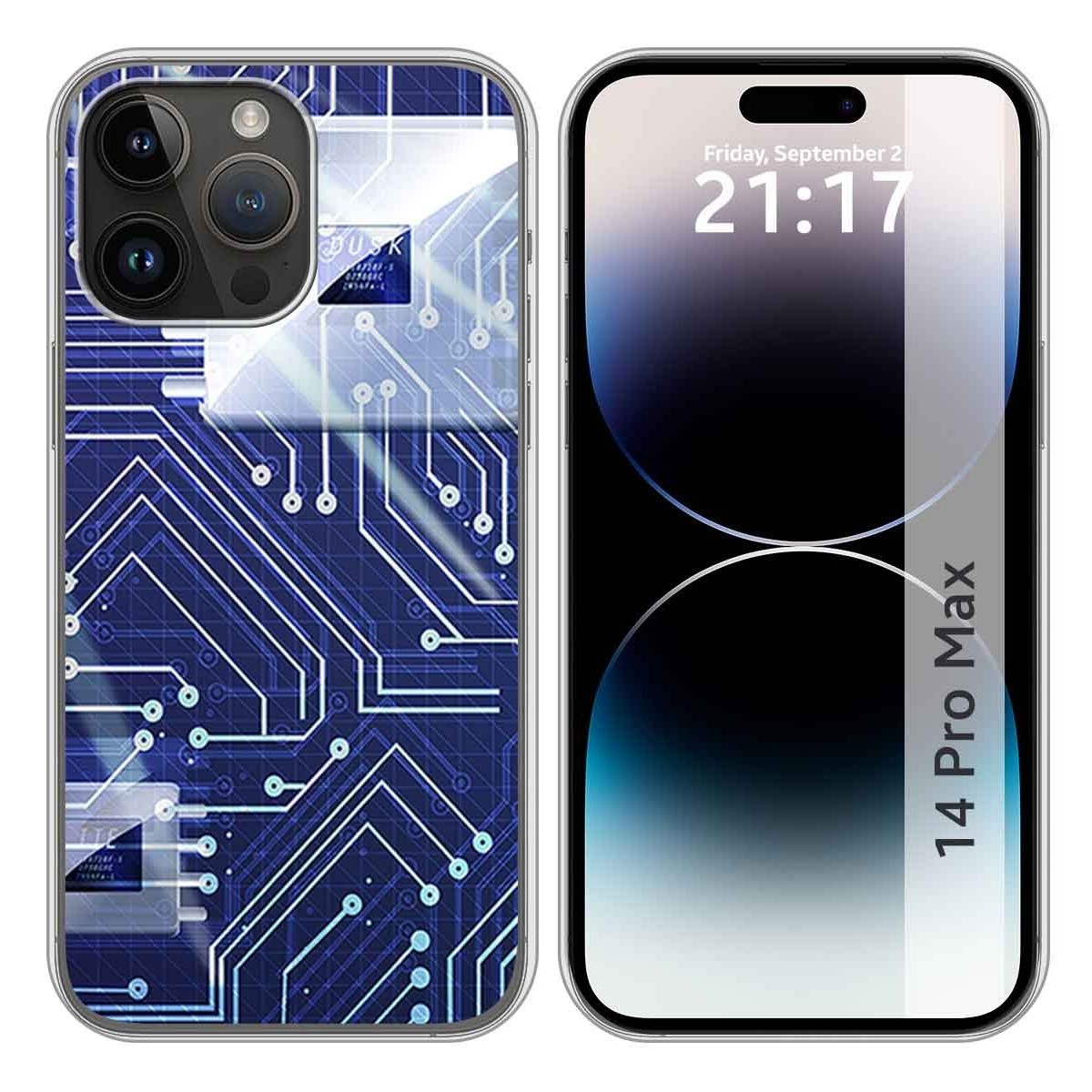 Funda Silicona compatible con iPhone 14 Pro Max (6.7) diseño Circuito Dibujos