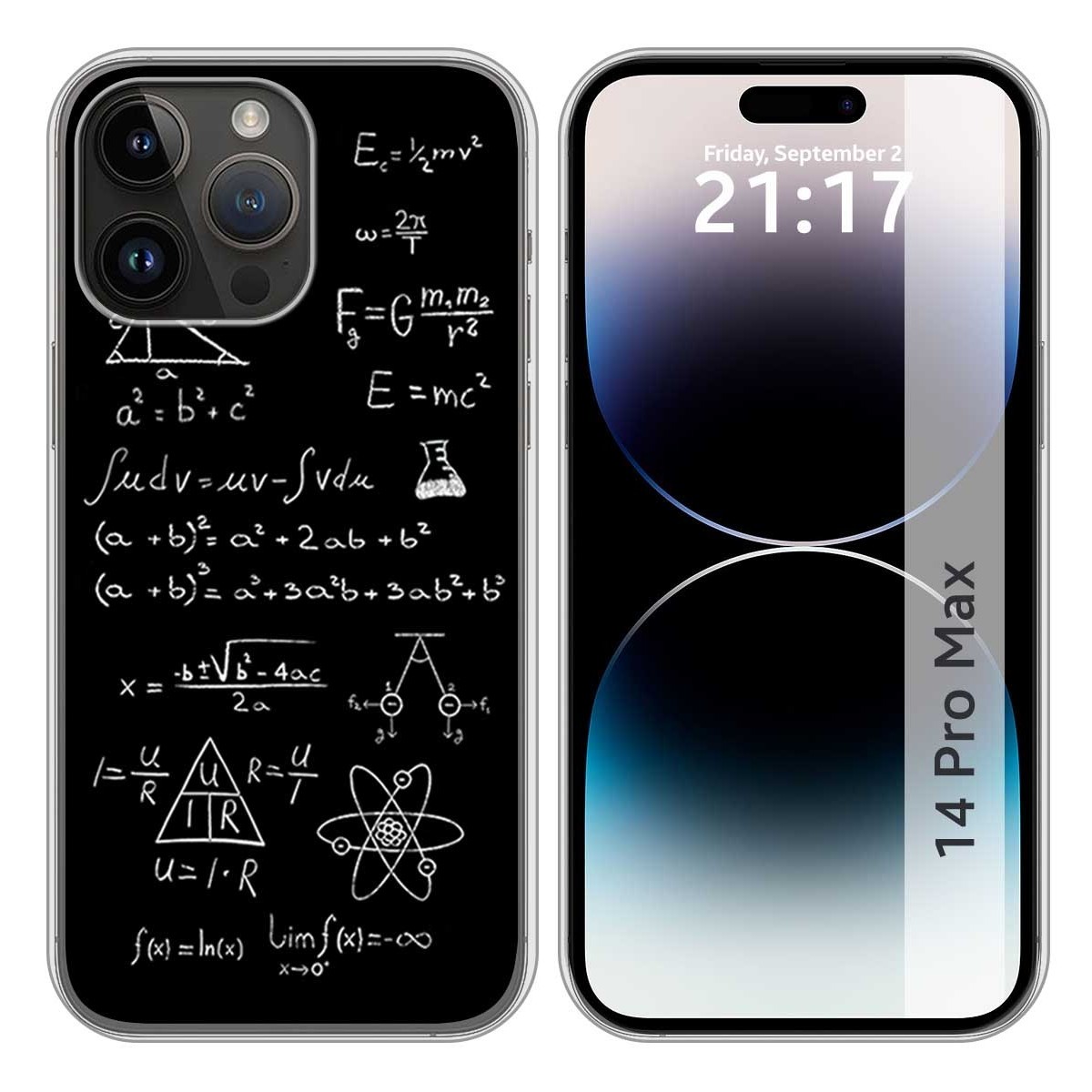 Funda Silicona compatible con iPhone 14 Pro Max (6.7) diseño Formulas Dibujos