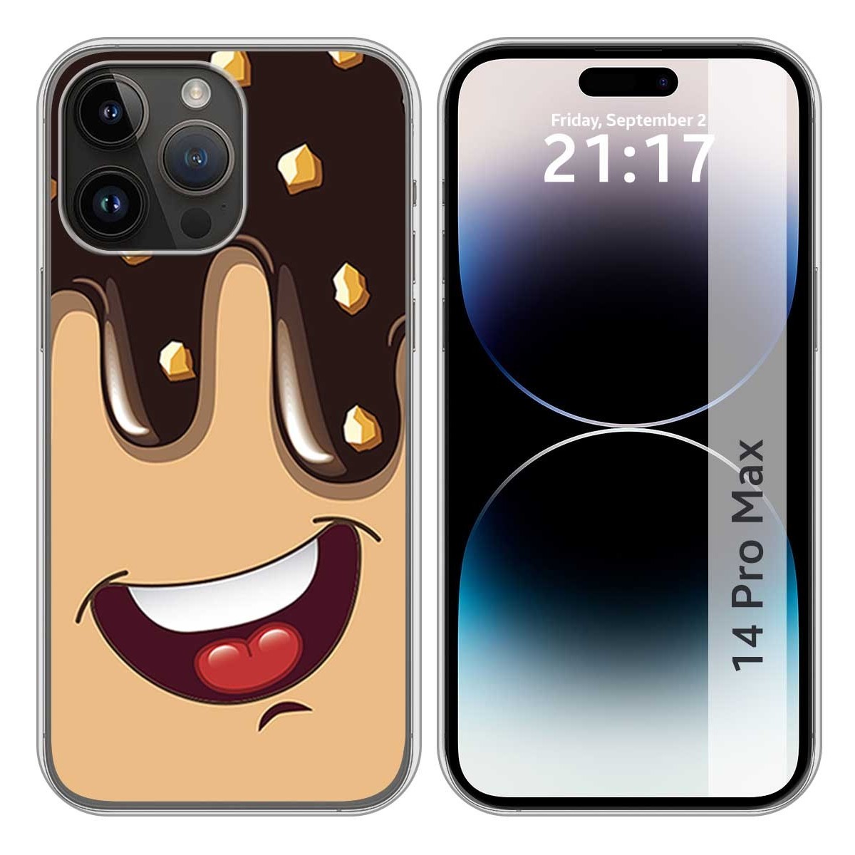 Funda Silicona compatible con iPhone 14 Pro Max (6.7) diseño Helado Chocolate Dibujos
