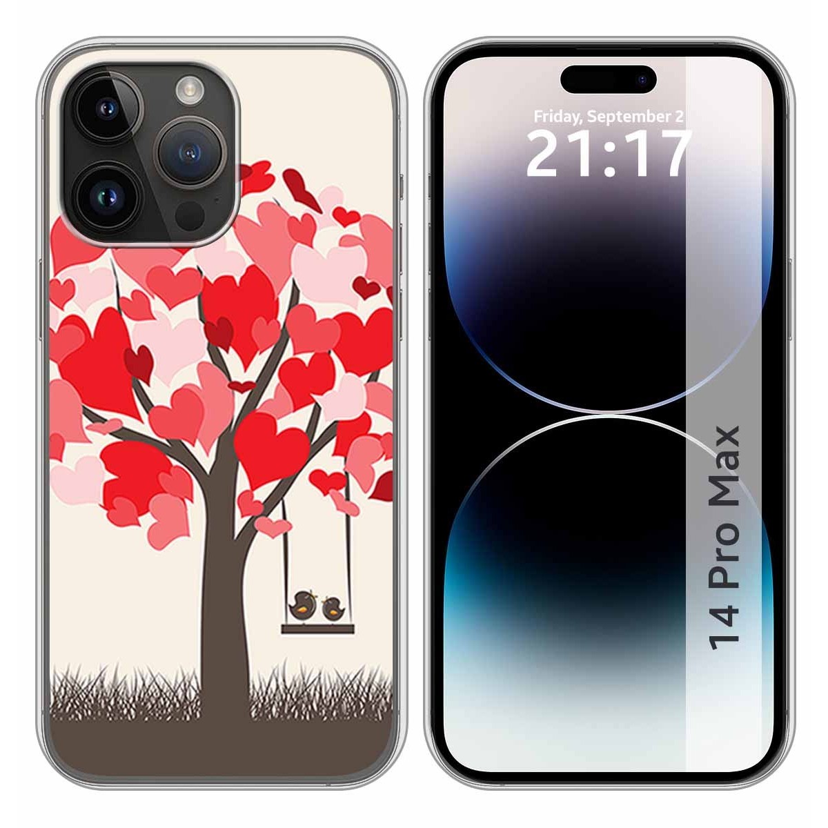 Funda Silicona compatible con iPhone 14 Pro Max (6.7) diseño Pajaritos Dibujos