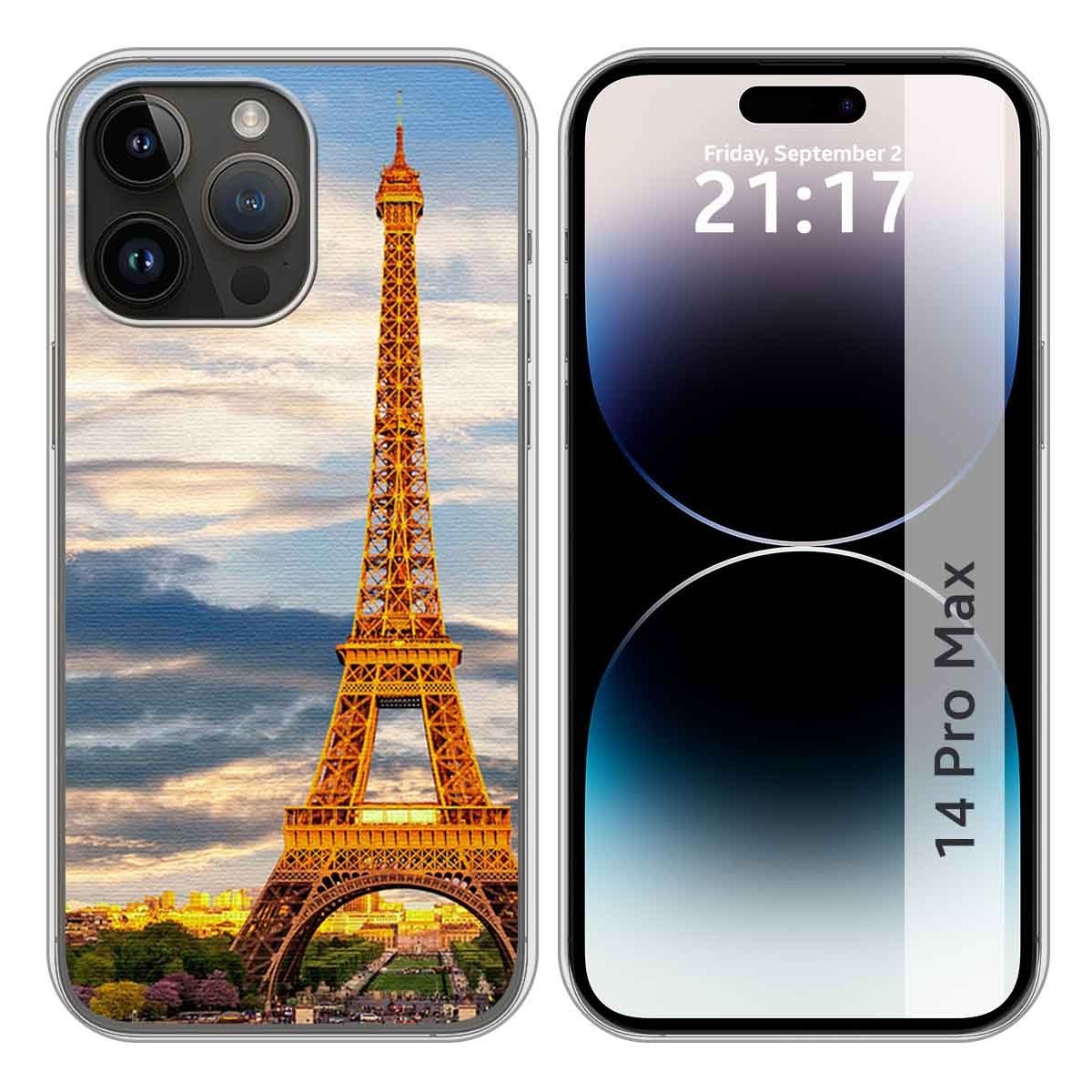 Funda Silicona compatible con iPhone 14 Pro Max (6.7) diseño Paris Dibujos