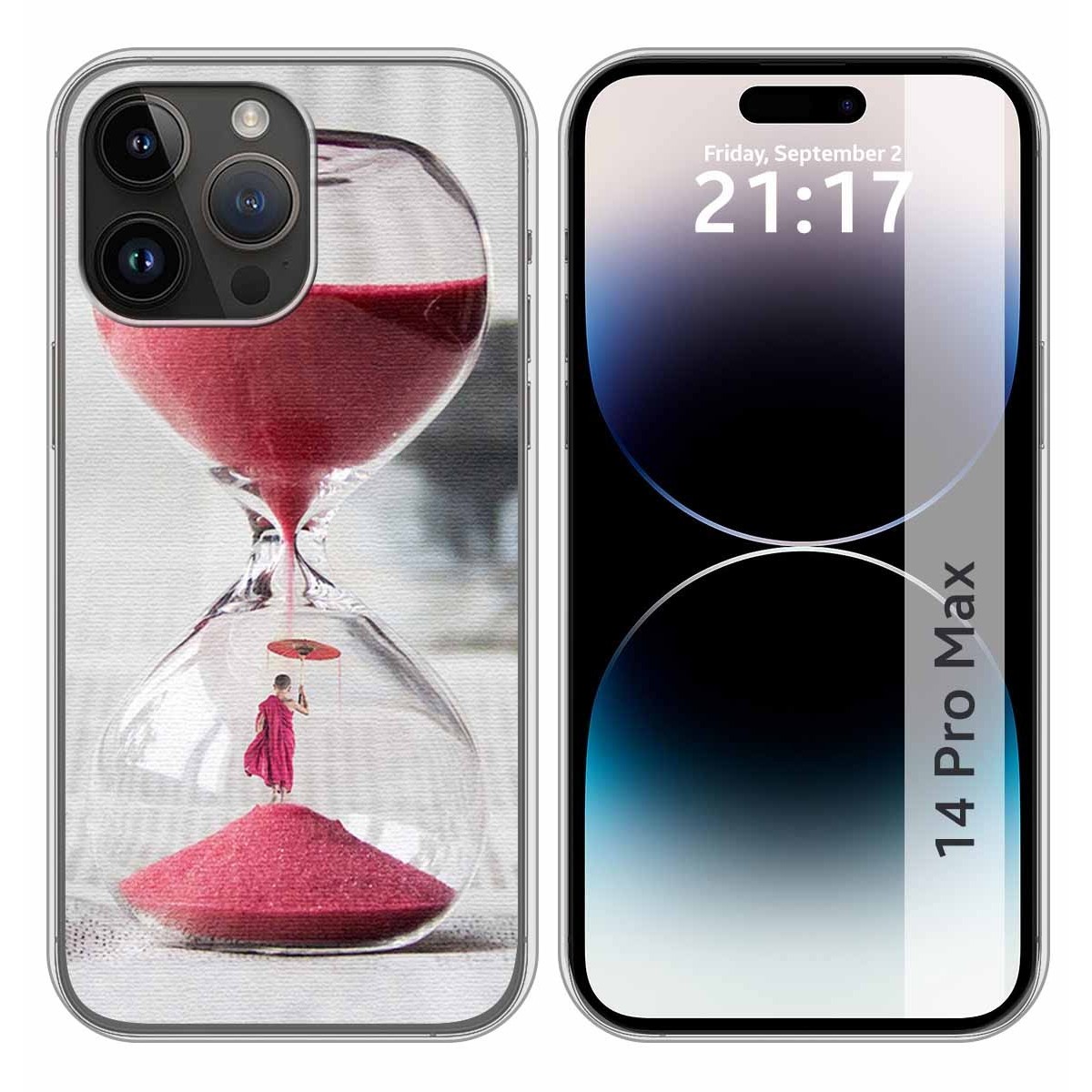 Funda Silicona compatible con iPhone 14 Pro Max (6.7) diseño Reloj Dibujos