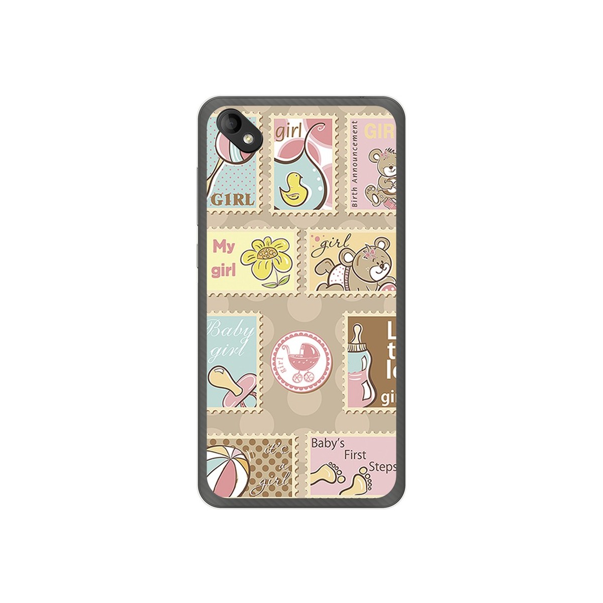 Funda Gel Tpu para Wiko Sunny 2 Plus Diseño Sellos Dibujos