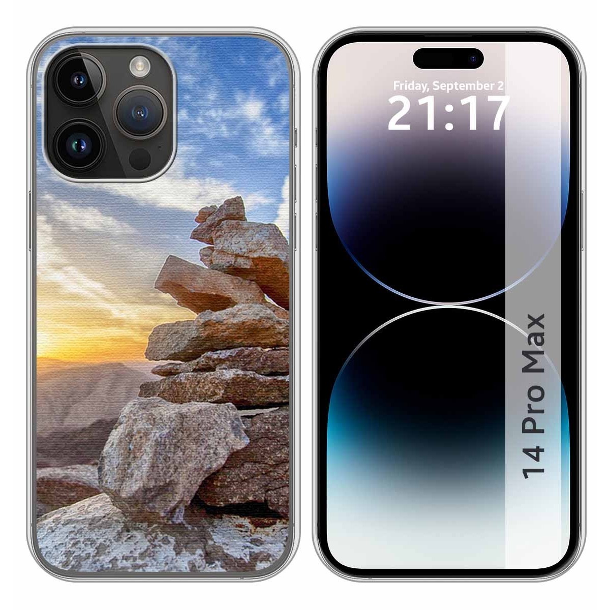 Funda Silicona compatible con iPhone 14 Pro Max (6.7) diseño Sunset Dibujos