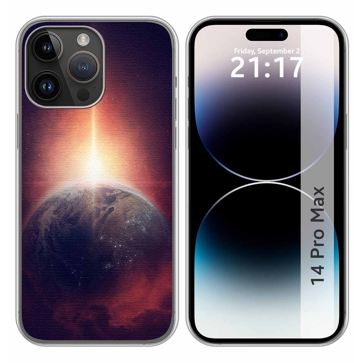 Funda Silicona compatible con iPhone 14 Pro Max (6.7) diseño Tierra Dibujos