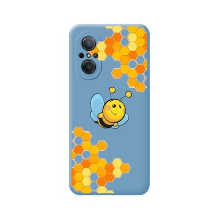 Funda Silicona Líquida Azul para Huawei Nova 9 SE diseño Abeja Dibujos