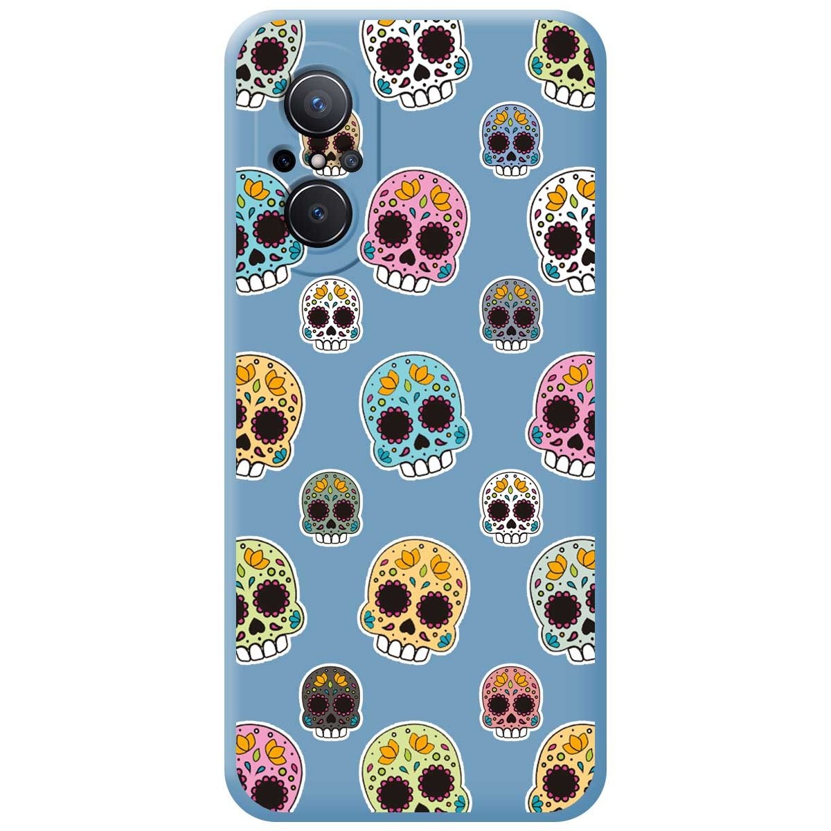 Funda Silicona Líquida Azul para Huawei Nova 9 SE diseño Catrina Dibujos