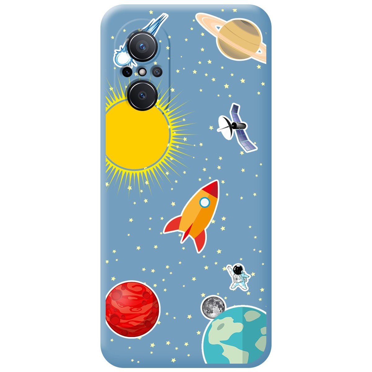 Funda Silicona Líquida Azul para Huawei Nova 9 SE diseño Espacio Dibujos