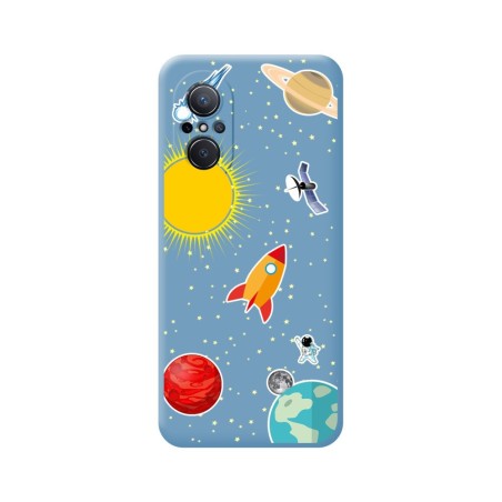 Funda Silicona Líquida Azul para Huawei Nova 9 SE diseño Espacio Dibujos