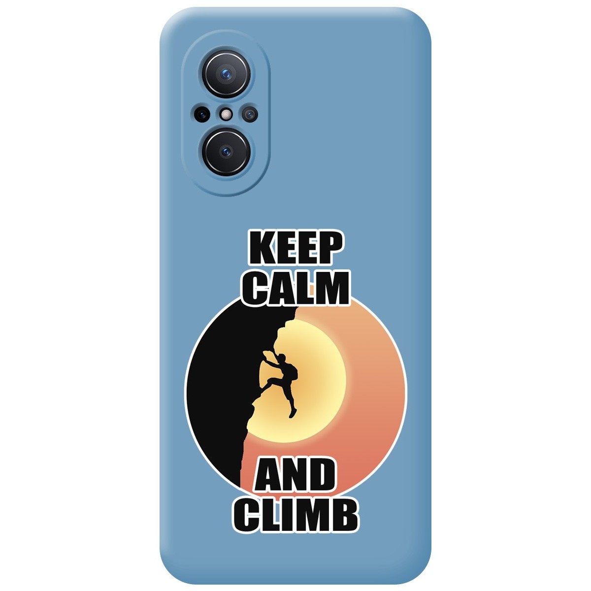 Funda Silicona Líquida Azul para Huawei Nova 9 SE diseño Hombre Escalada Dibujos