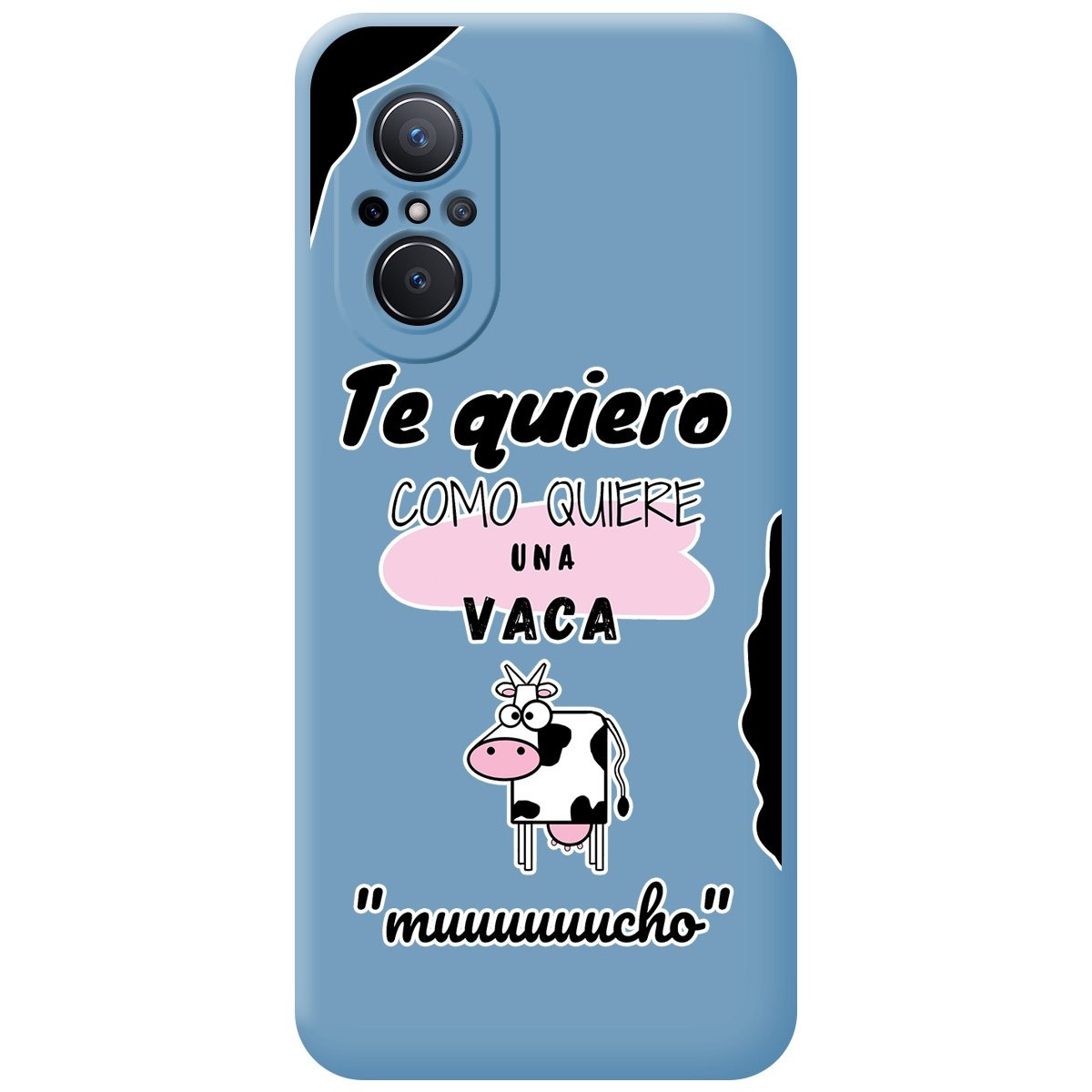 Funda Silicona Líquida Azul para Huawei Nova 9 SE diseño Vaca Dibujos