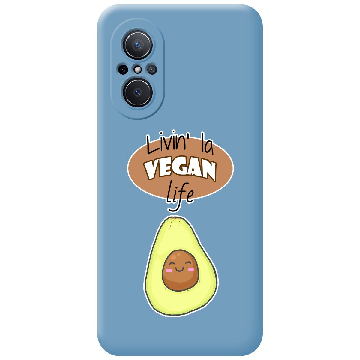 Funda Silicona Líquida Azul para Huawei Nova 9 SE diseño Vegan Life Dibujos