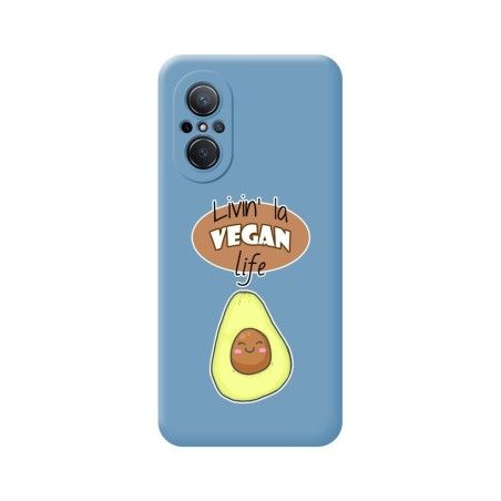 Funda Silicona Líquida Azul para Huawei Nova 9 SE diseño Vegan Life Dibujos