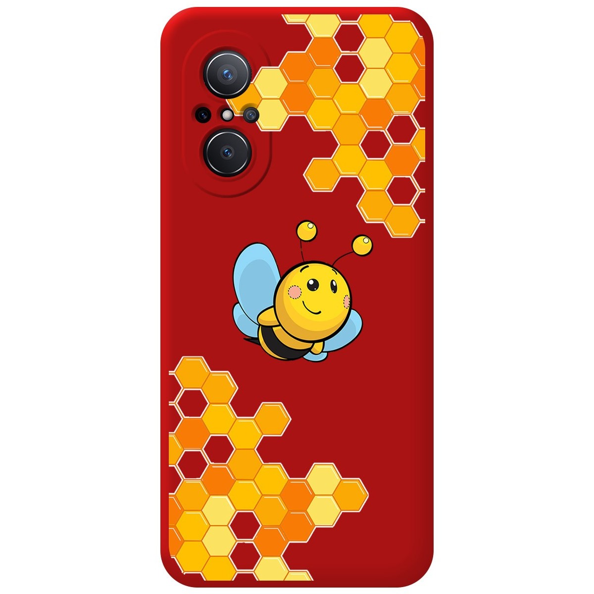 Funda Silicona Líquida Roja para Huawei Nova 9 SE diseño Abeja Dibujos
