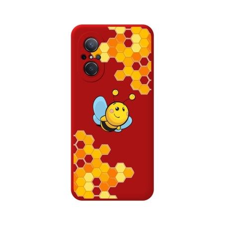Funda Silicona Líquida Roja para Huawei Nova 9 SE diseño Abeja Dibujos