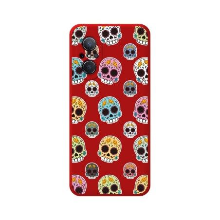 Funda Silicona Líquida Roja para Huawei Nova 9 SE diseño Catrina Dibujos