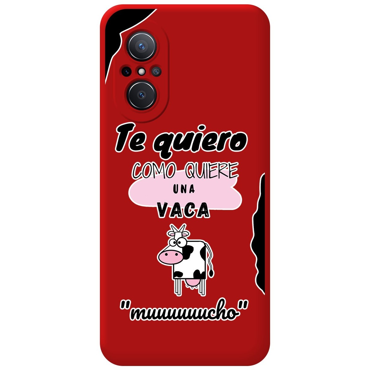 Funda Silicona Líquida Roja para Huawei Nova 9 SE diseño Vaca Dibujos