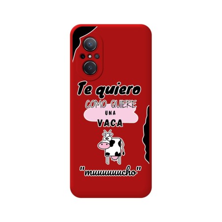 Funda Silicona Líquida Roja para Huawei Nova 9 SE diseño Vaca Dibujos