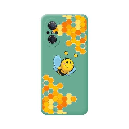 Funda Silicona Líquida Verde para Huawei Nova 9 SE diseño Abeja Dibujos