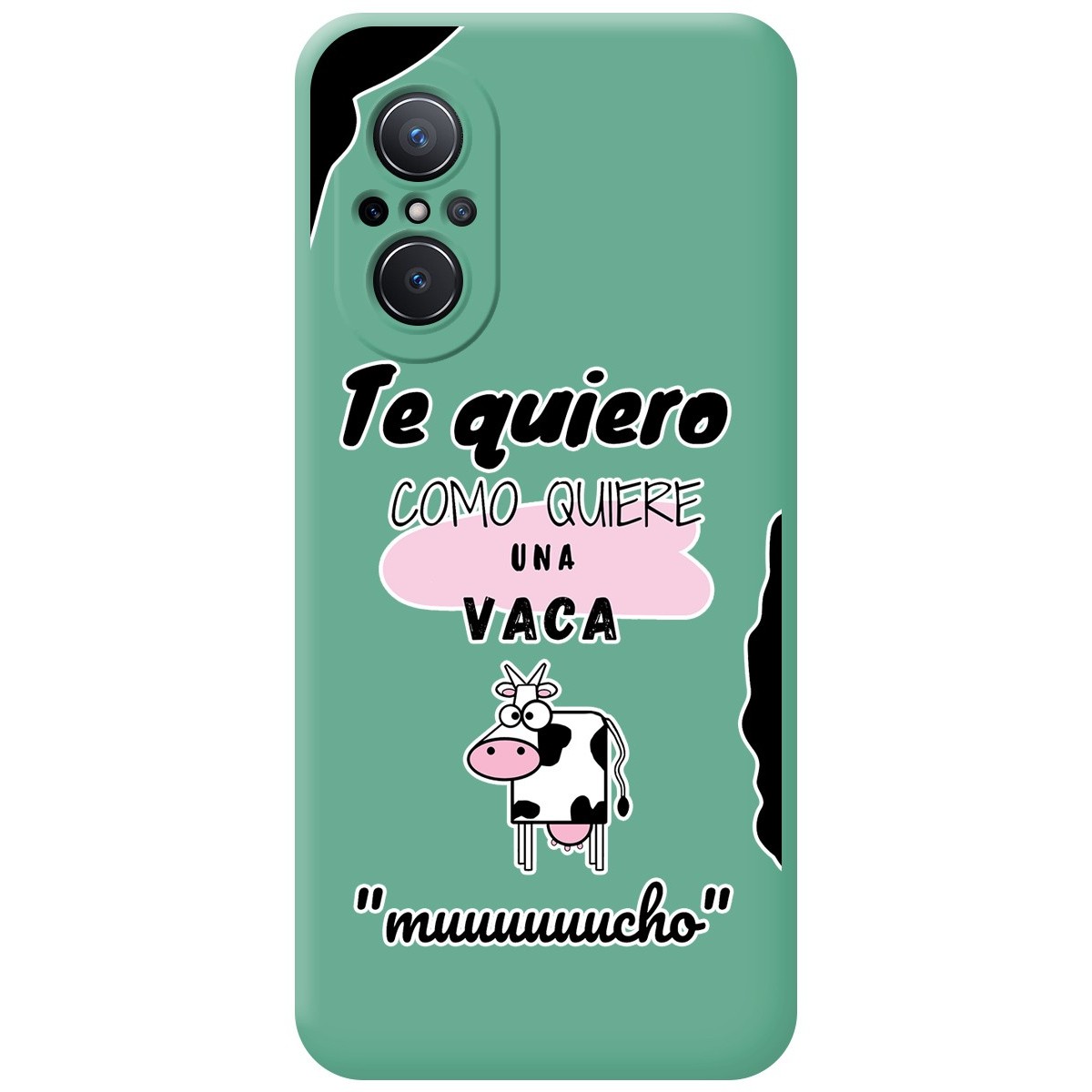 Funda Silicona Líquida Verde para Huawei Nova 9 SE diseño Vaca Dibujos