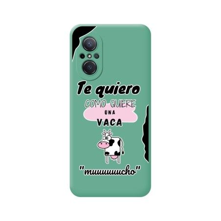 Funda Silicona Líquida Verde para Huawei Nova 9 SE diseño Vaca Dibujos