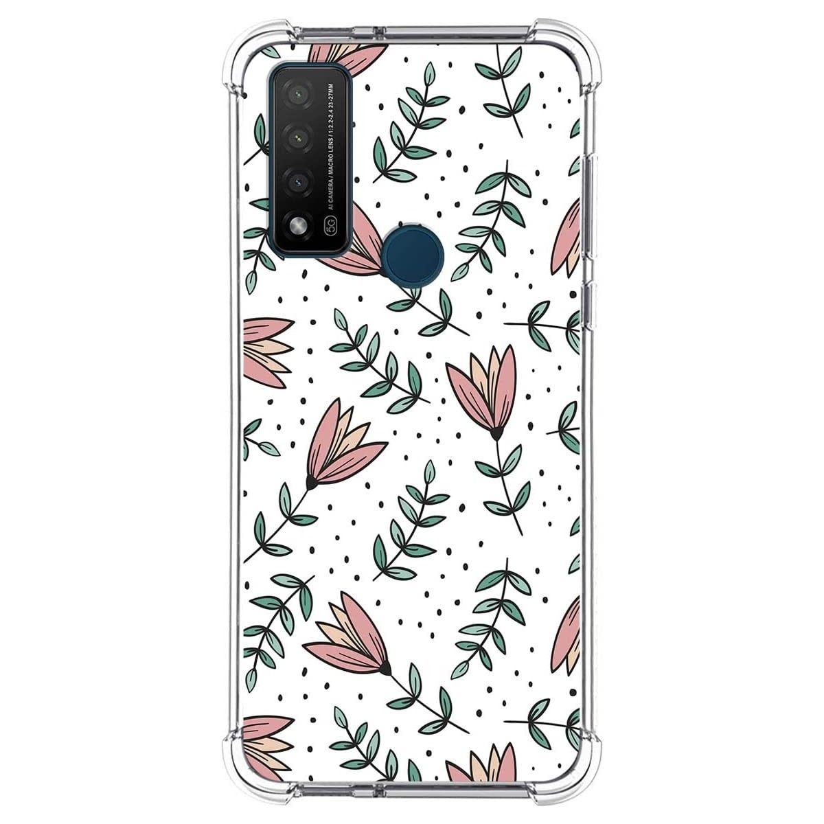 Funda Silicona Antigolpes para TCL 20 R 5G diseño Flores 11 Dibujos