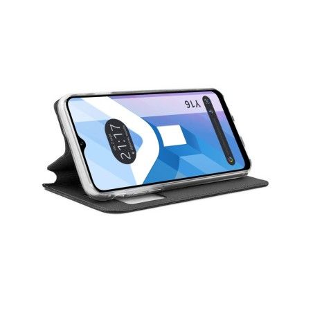 Funda Libro Soporte con Ventana para Vivo Y16 color Negra
