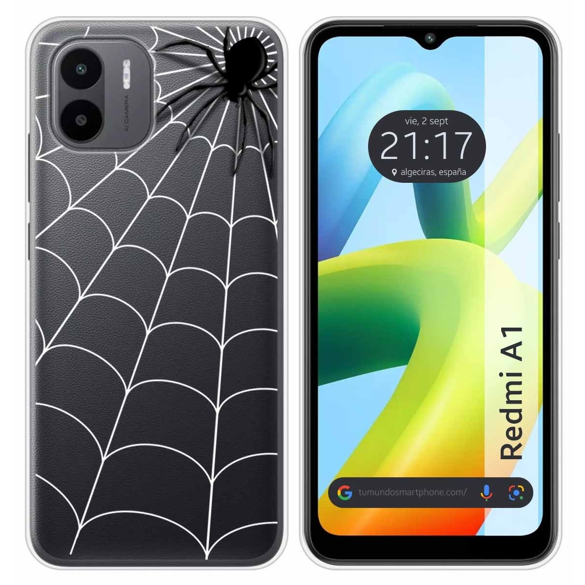 Funda Silicona Transparente para Xiaomi Redmi A1 diseño Araña Dibujos