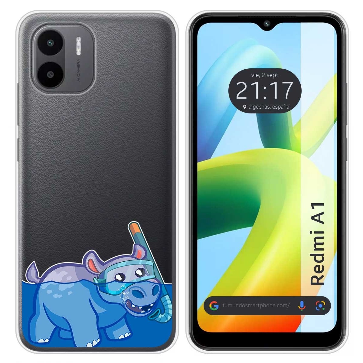 Funda Silicona Transparente para Xiaomi Redmi A1 diseño Hipo Dibujos
