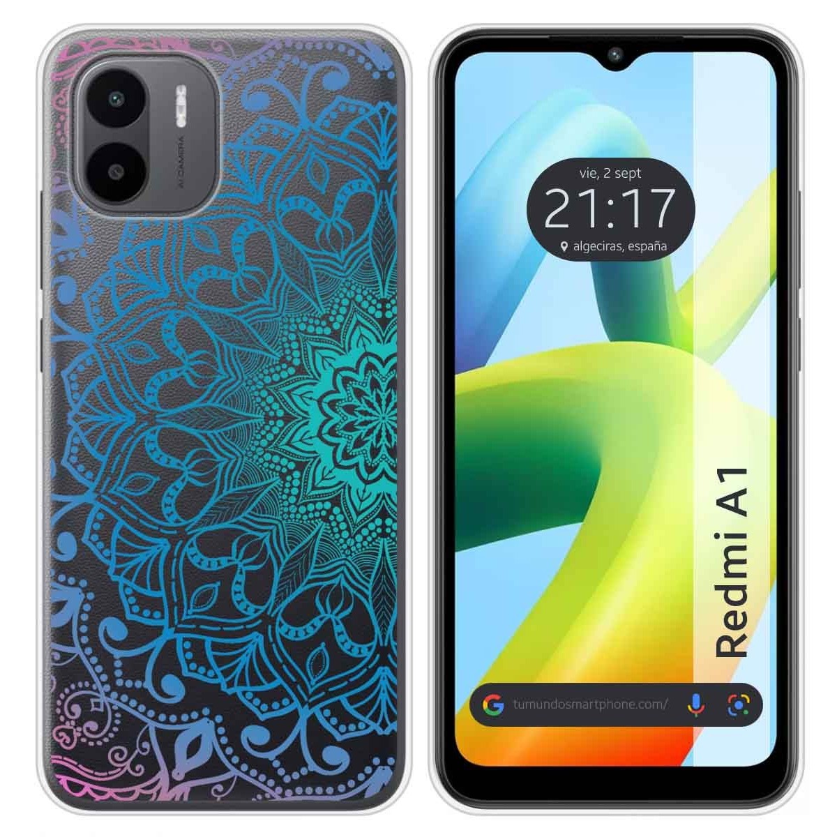 Funda Silicona Transparente para Xiaomi Redmi A1 diseño Mandala Dibujos