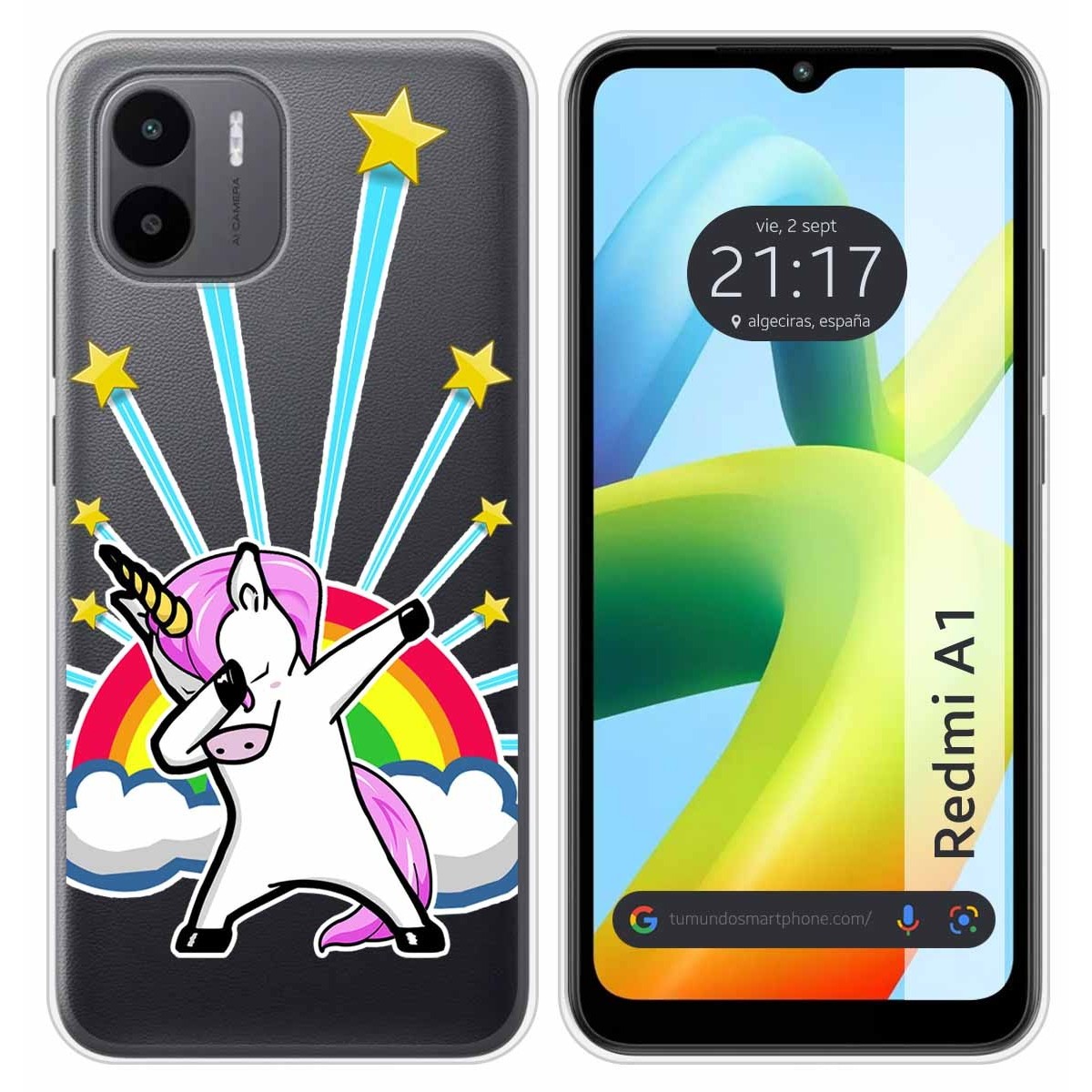 Funda Silicona Transparente para Xiaomi Redmi A1 diseño Unicornio Dibujos