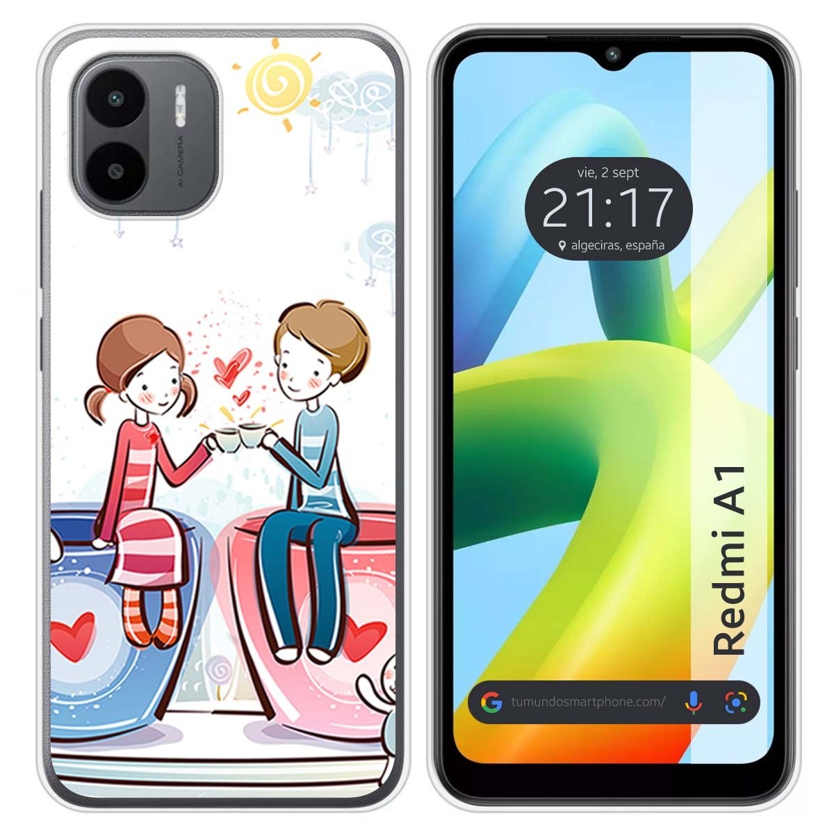 Funda Silicona para Xiaomi Redmi A1 diseño Café Dibujos