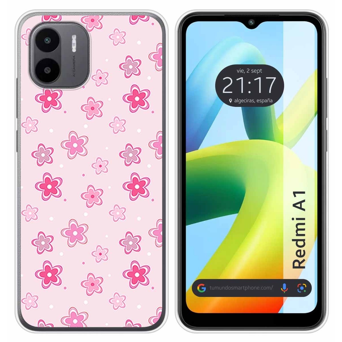 Funda Silicona para Xiaomi Redmi A1 diseño Flores Dibujos