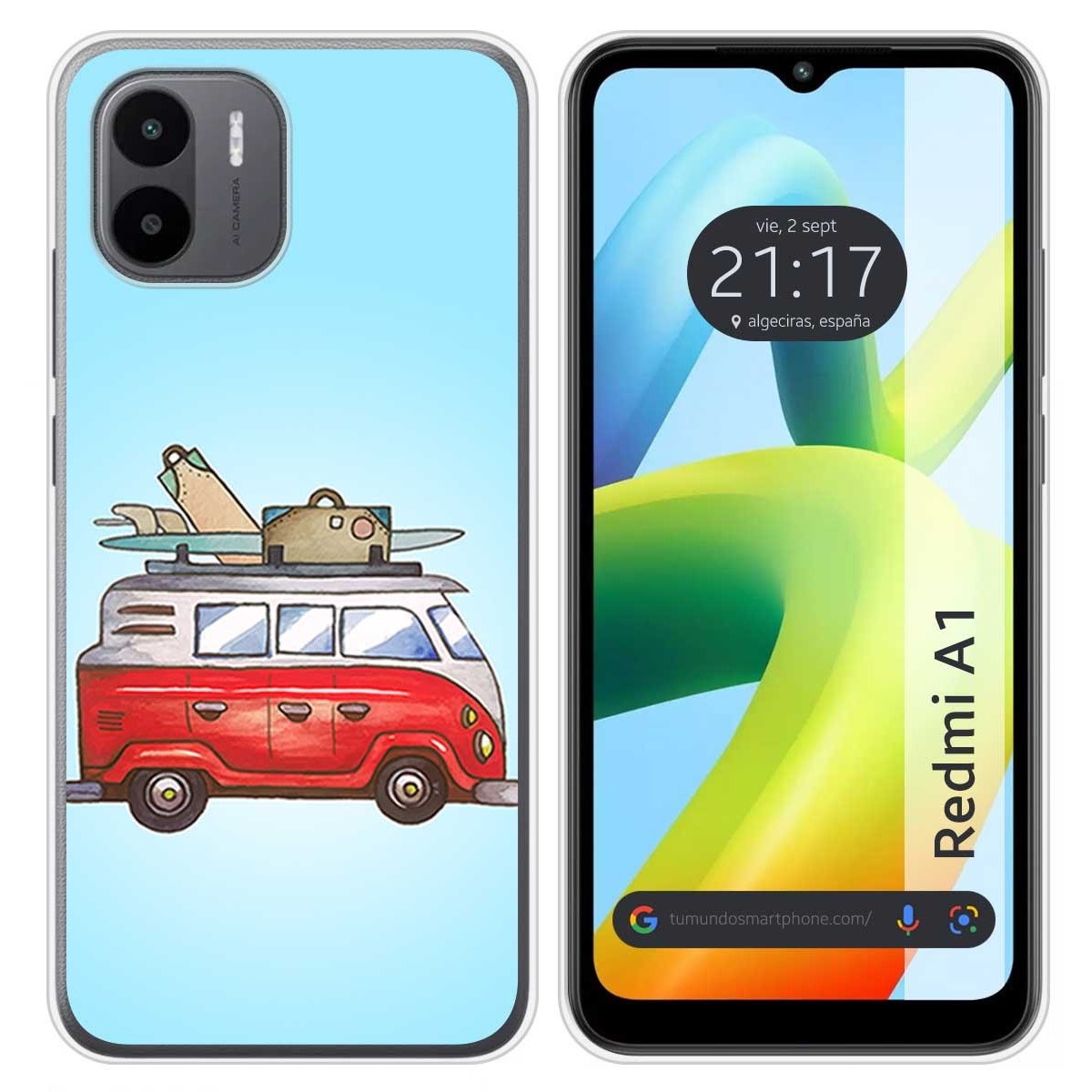 Funda Silicona para Xiaomi Redmi A1 diseño Furgoneta Dibujos