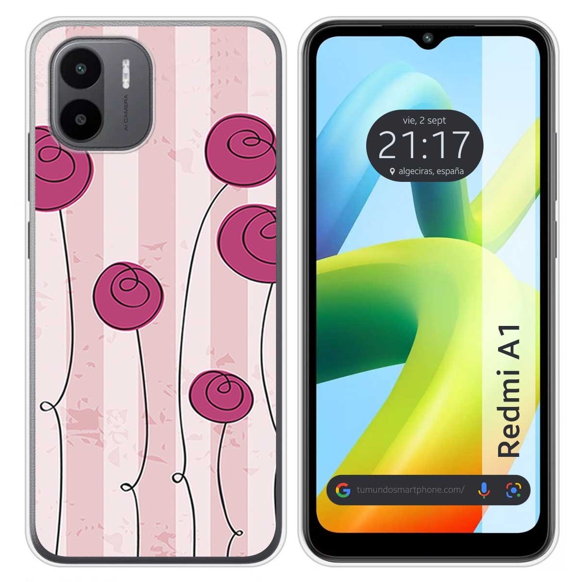 Funda Silicona para Xiaomi Redmi A1 diseño Flores Vintage Dibujos