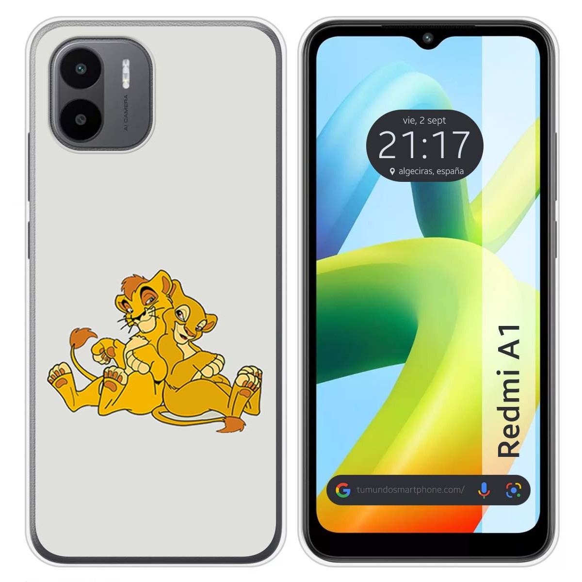 Funda Silicona para Xiaomi Redmi A1 diseño Leones Dibujos