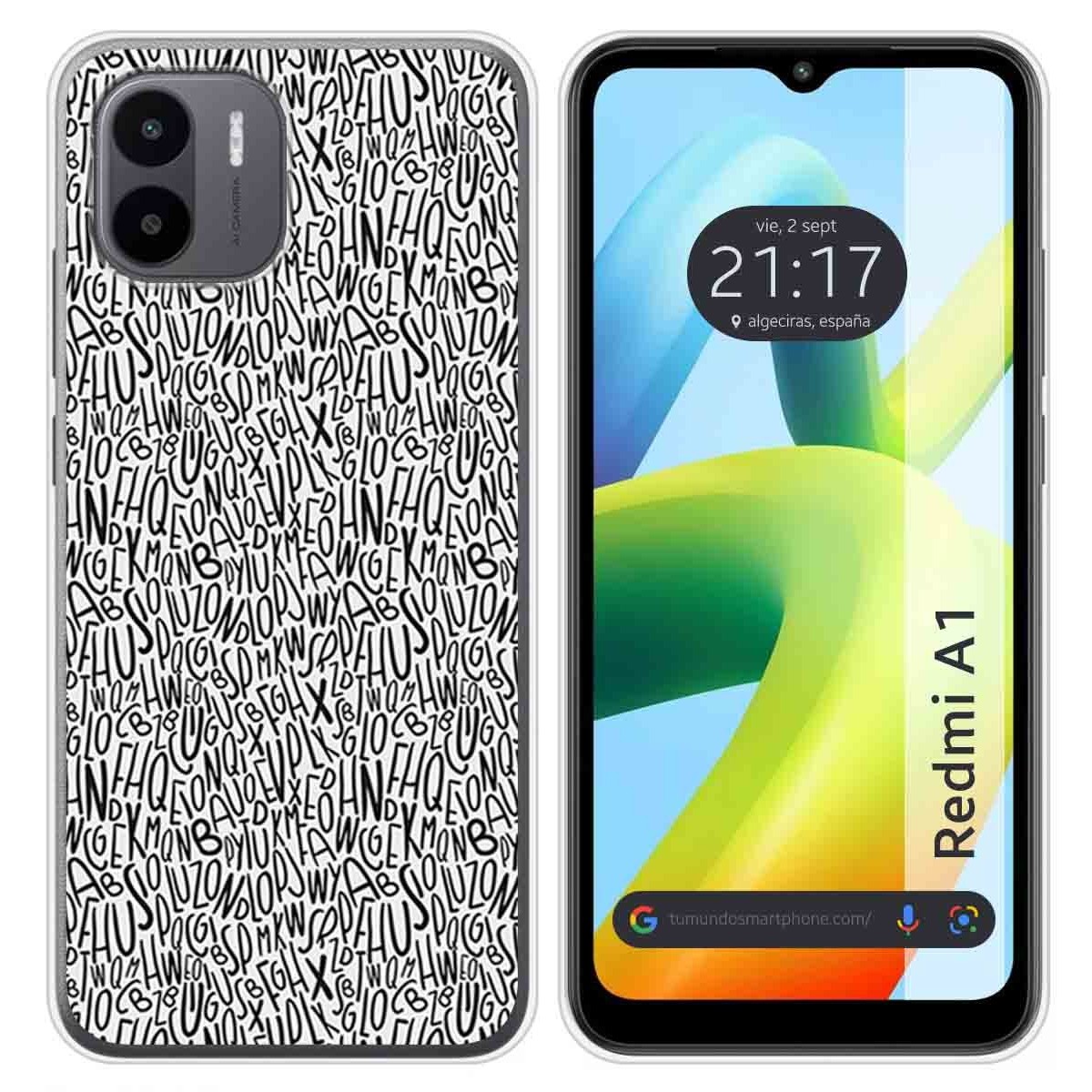 Funda Silicona para Xiaomi Redmi A1 diseño Letras Dibujos