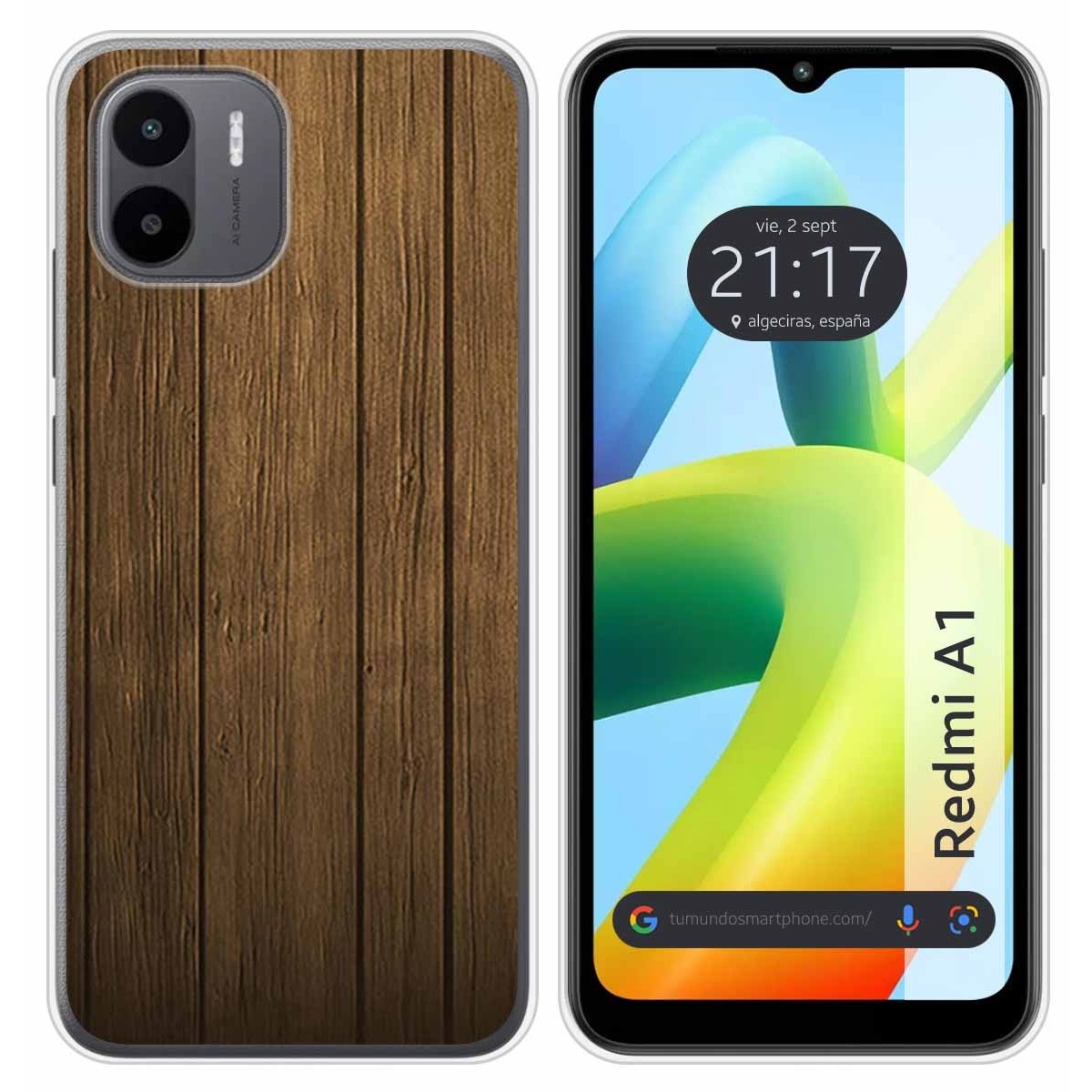 Funda Silicona para Xiaomi Redmi A1 diseño Madera Dibujos