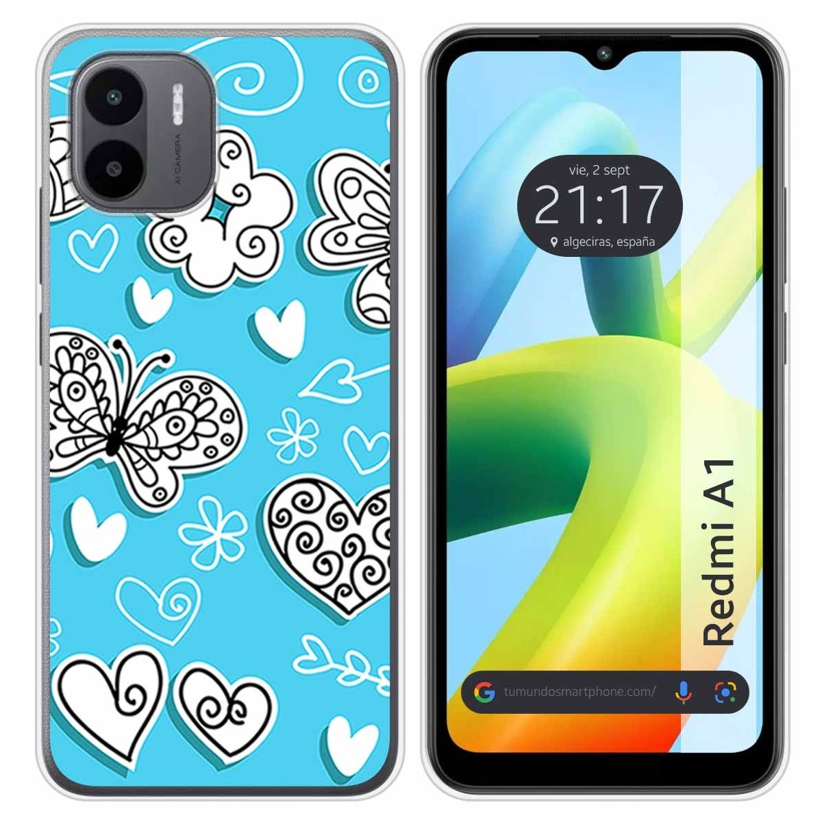 Funda Silicona para Xiaomi Redmi A1 diseño Mariposas Dibujos