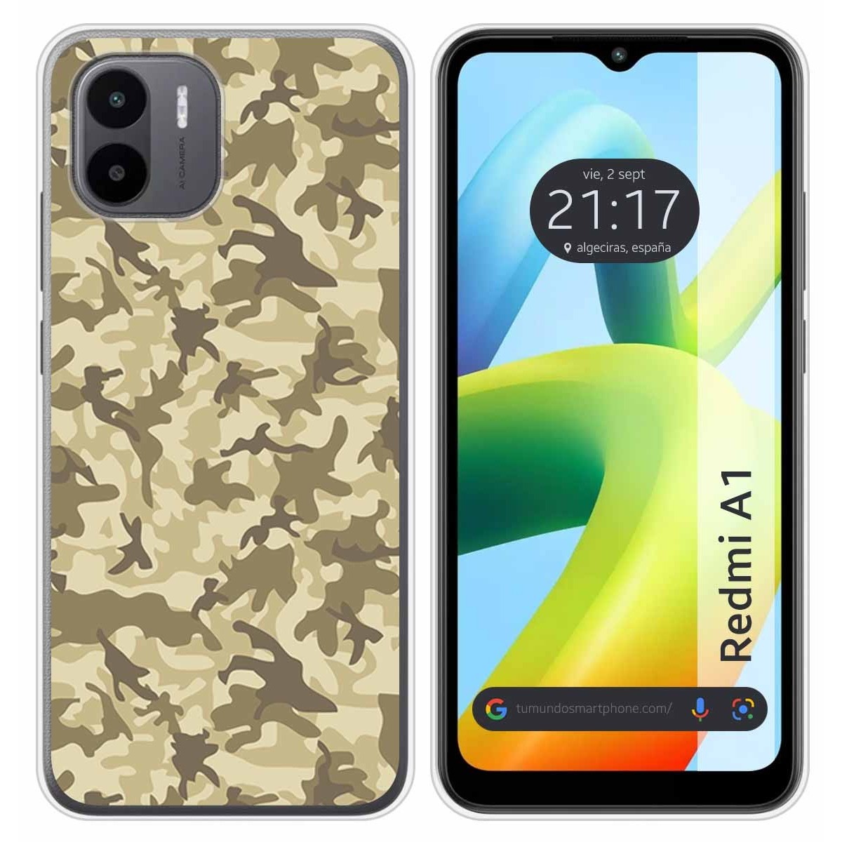Funda Silicona para Xiaomi Redmi A1 diseño Sand Camuflaje Dibujos