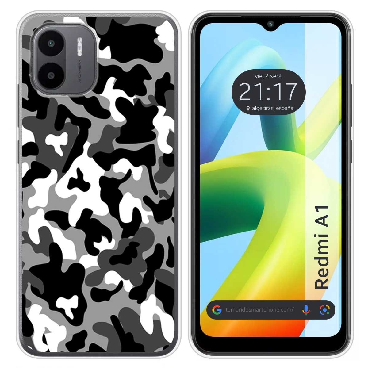 Funda Silicona para Xiaomi Redmi A1 diseño Snow Camuflaje Dibujos