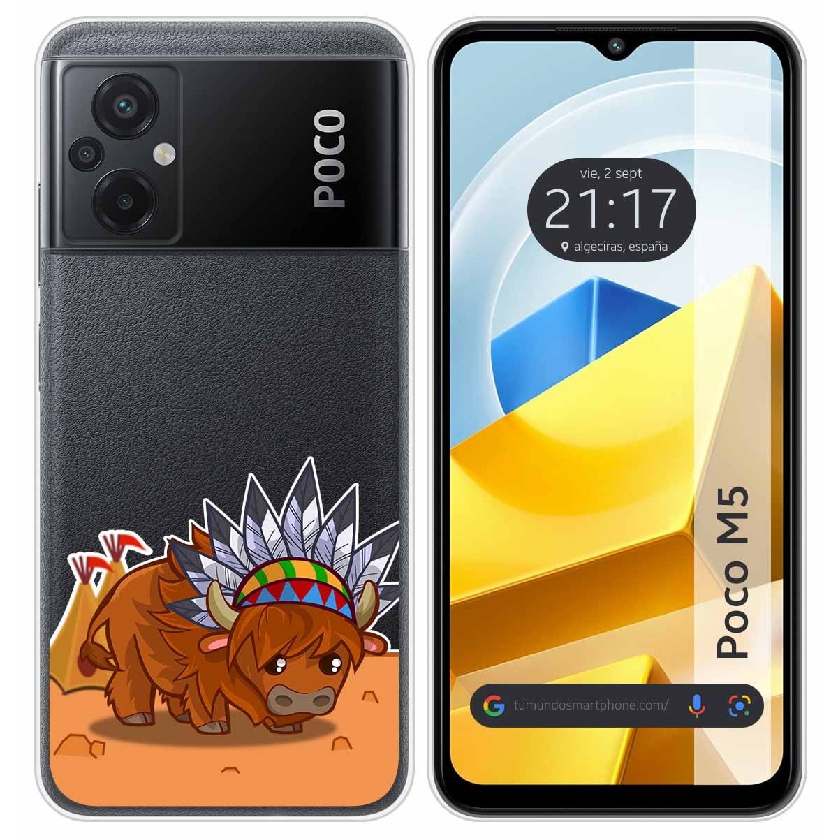 Funda Silicona Transparente para Xiaomi POCO M5 diseño Bufalo Dibujos