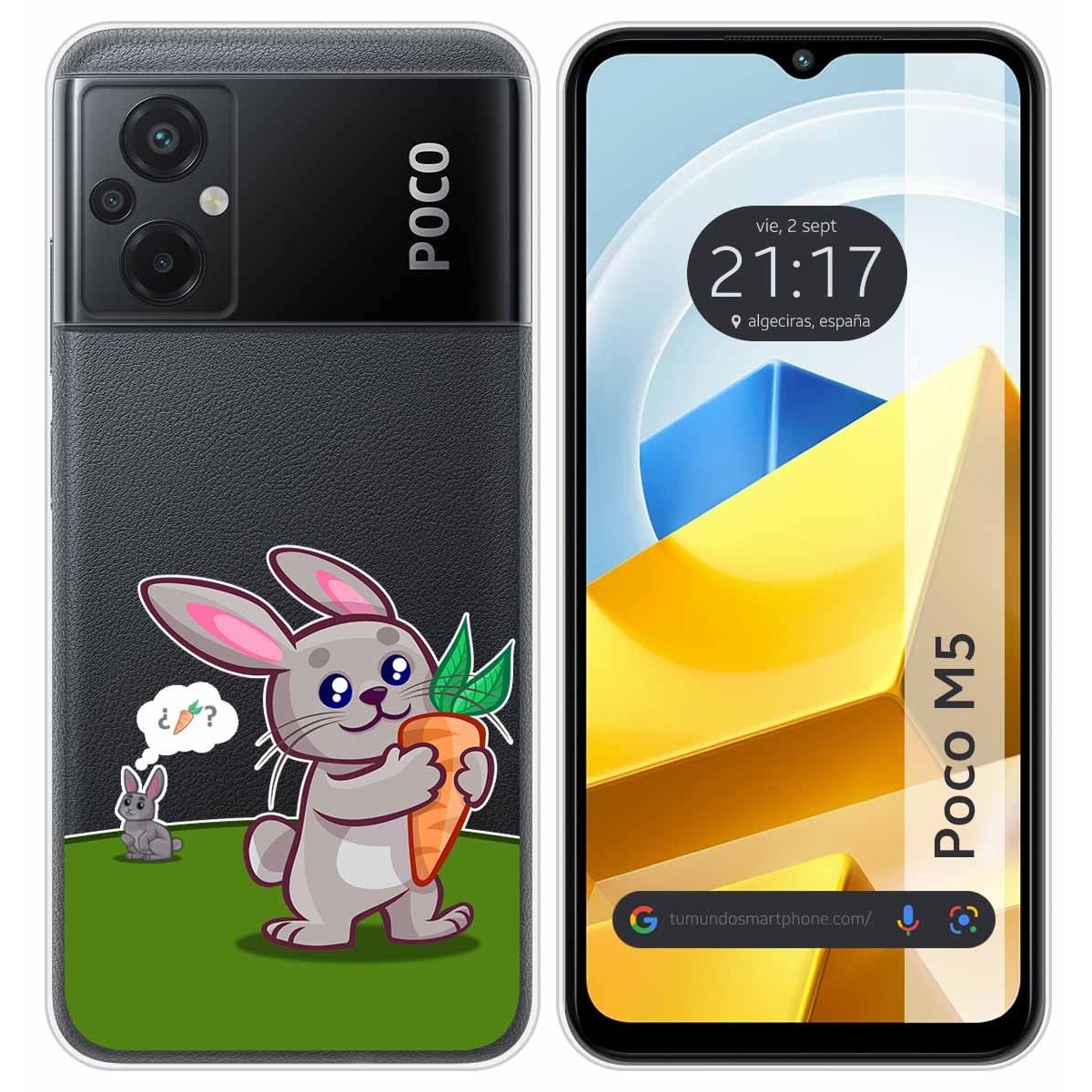 Funda Silicona Transparente para Xiaomi POCO M5 diseño Conejo Dibujos