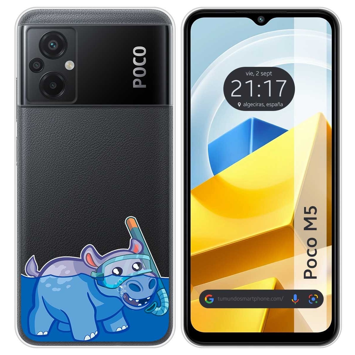 Funda Silicona Transparente para Xiaomi POCO M5 diseño Hipo Dibujos