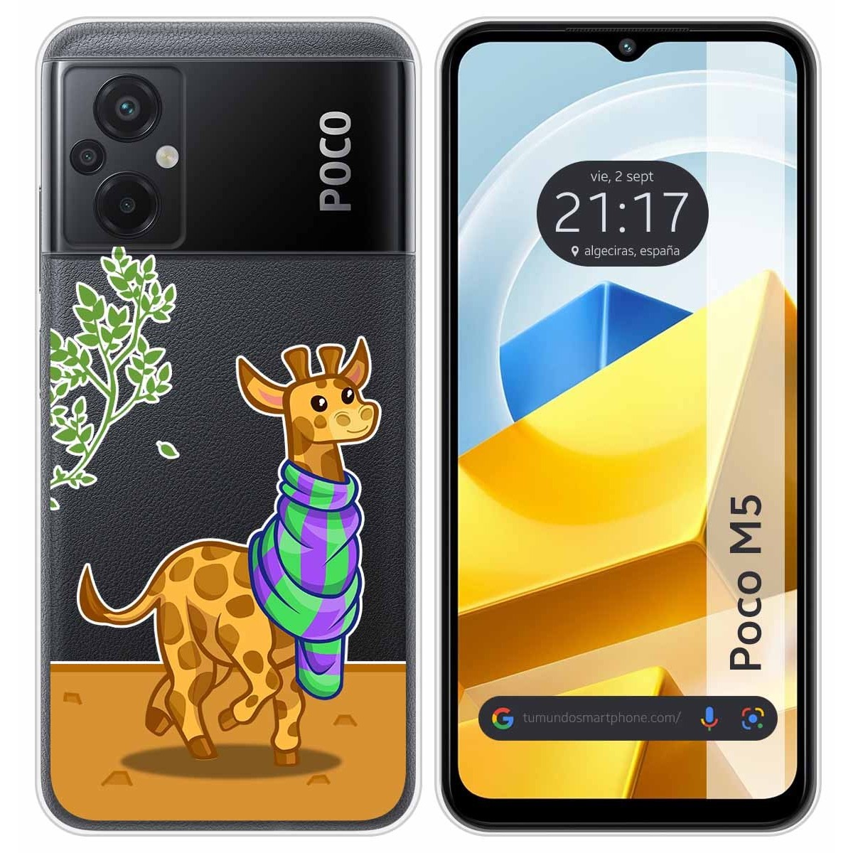 Funda Silicona Transparente para Xiaomi POCO M5 diseño Jirafa Dibujos