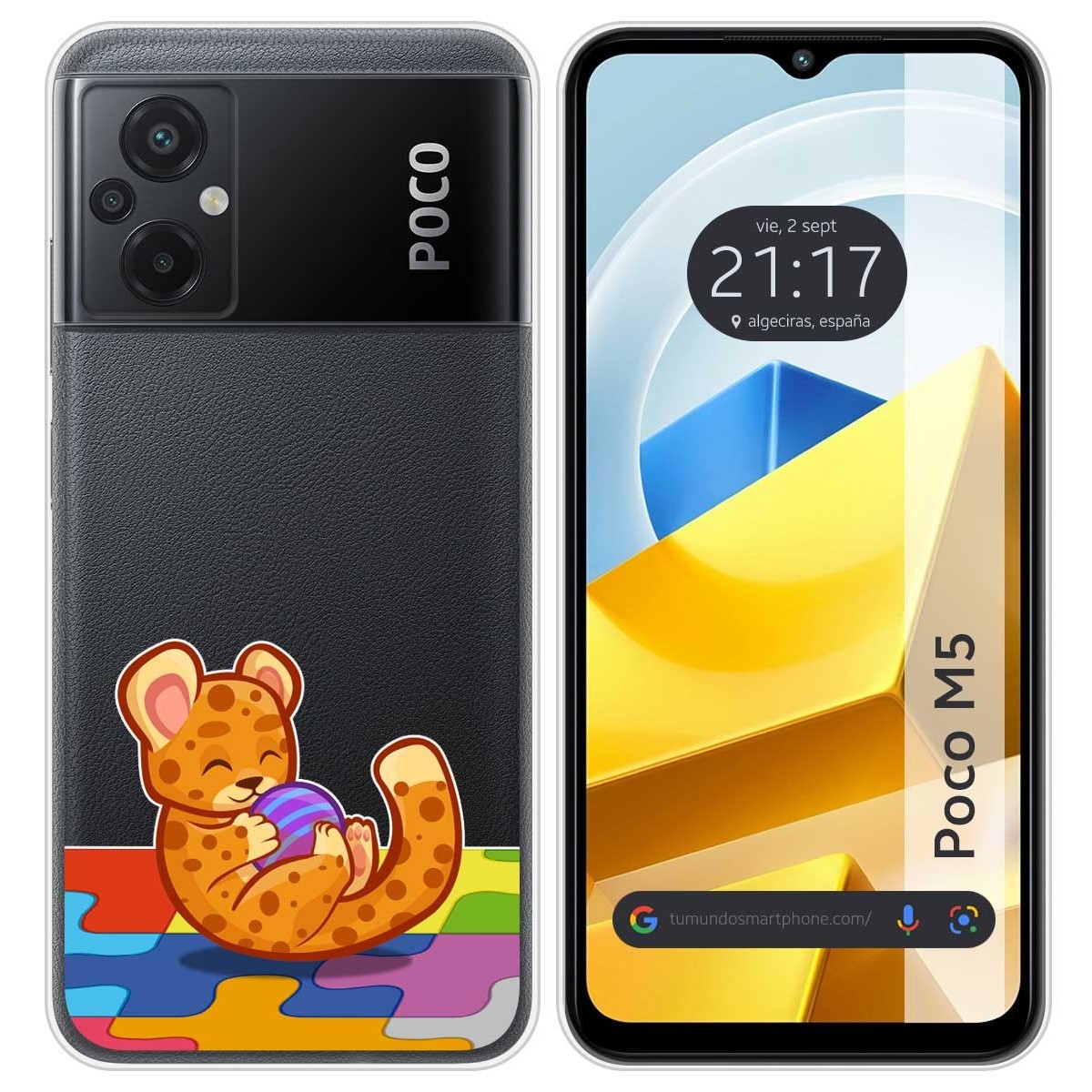 Funda Silicona Transparente para Xiaomi POCO M5 diseño Leopardo Dibujos