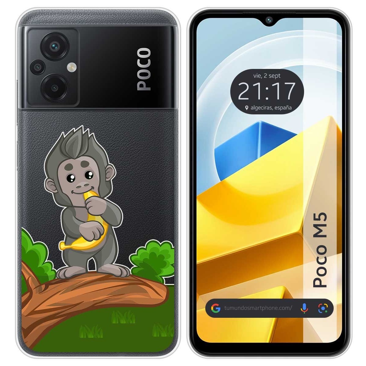 Funda Silicona Transparente para Xiaomi POCO M5 diseño Mono Dibujos