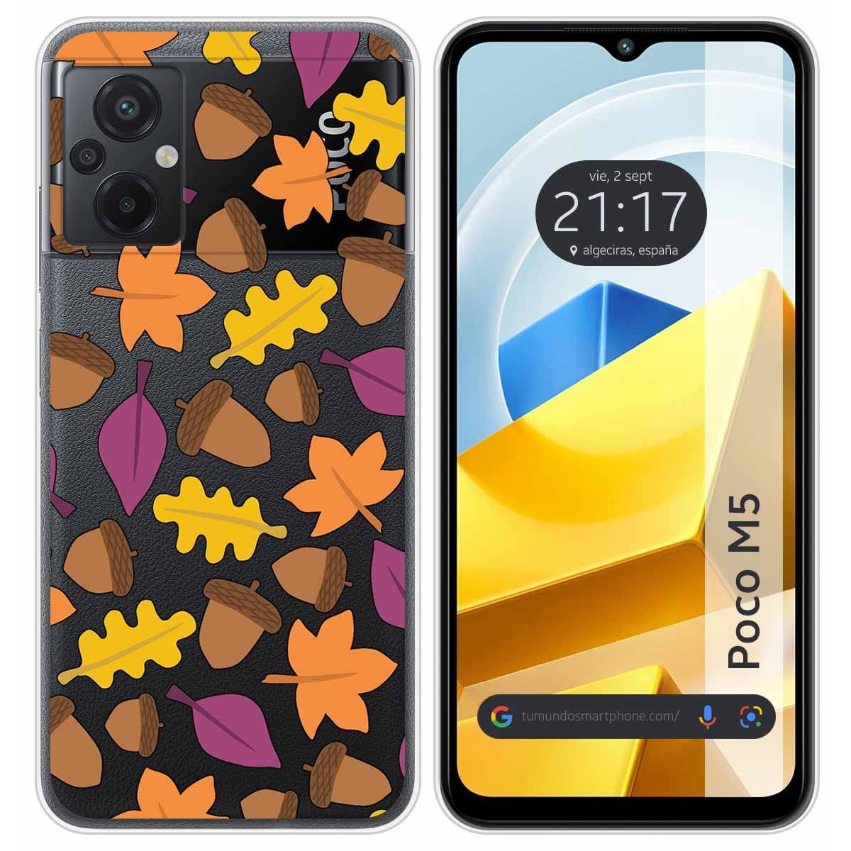 Funda Silicona Transparente para Xiaomi POCO M5 diseño Otoño Dibujos