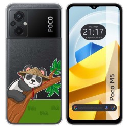 Funda Silicona Transparente para Xiaomi POCO M5 diseño Panda Dibujos