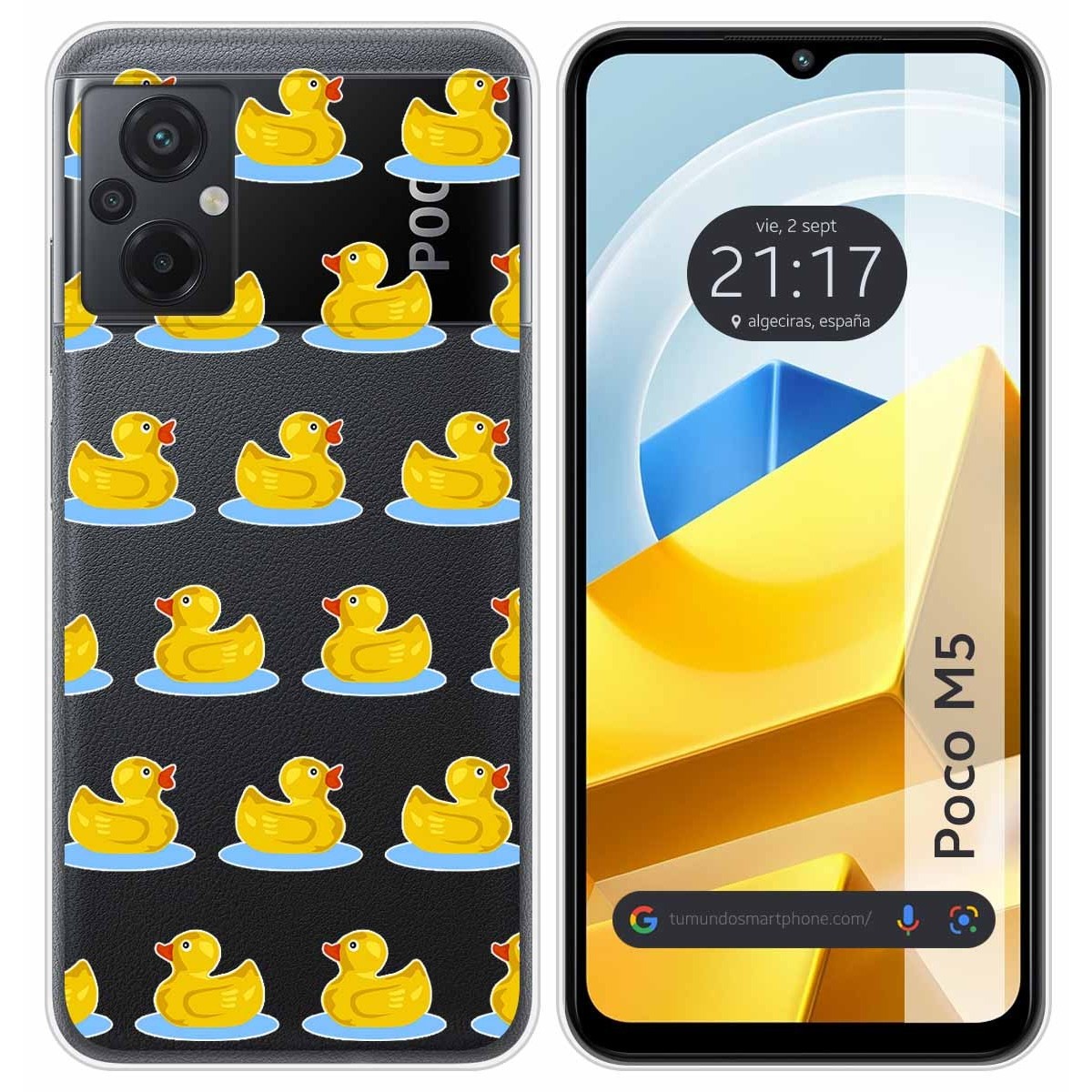 Funda Silicona Transparente para Xiaomi POCO M5 diseño Pato Dibujos